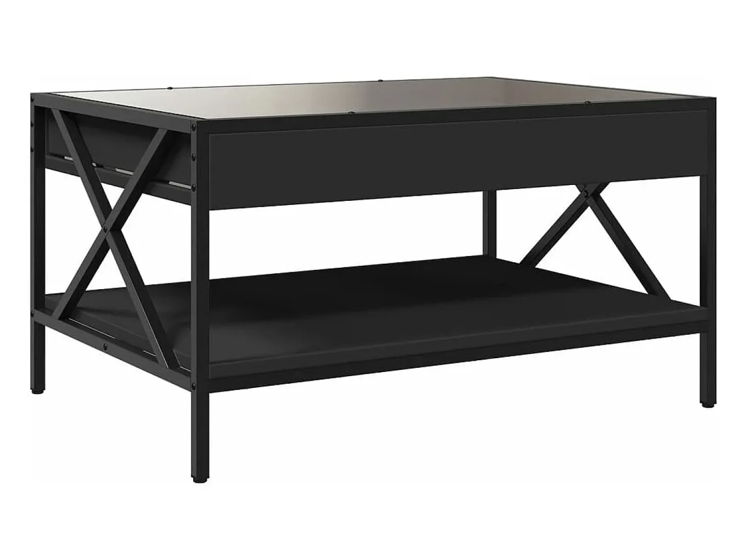 Mesa de centro con Infinity LED negro 70x50x38 cm