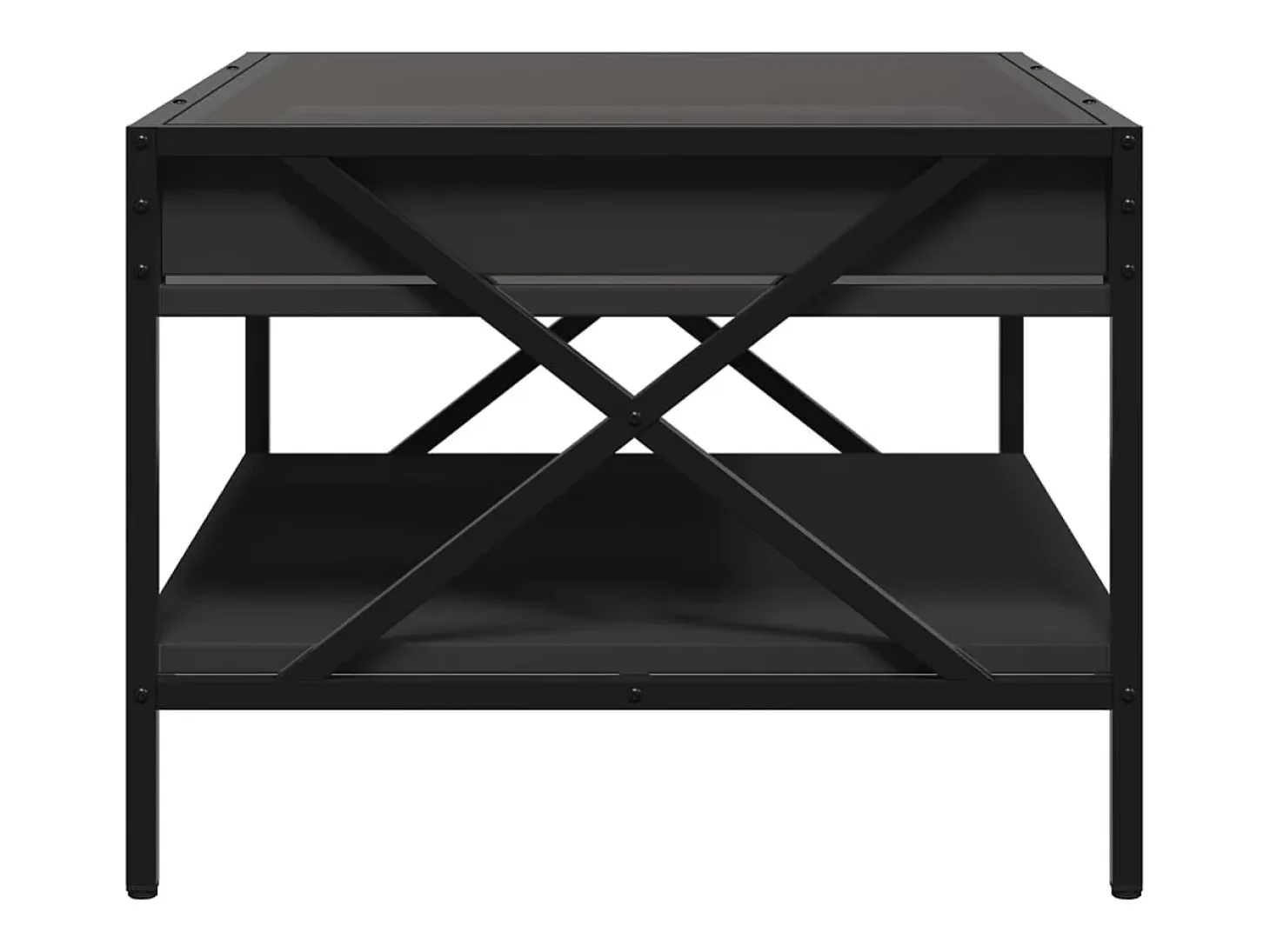Mesa de centro con Infinity LED negro 70x50x38 cm