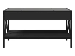 Mesa de centro con Infinity LED negro 70x50x38 cm