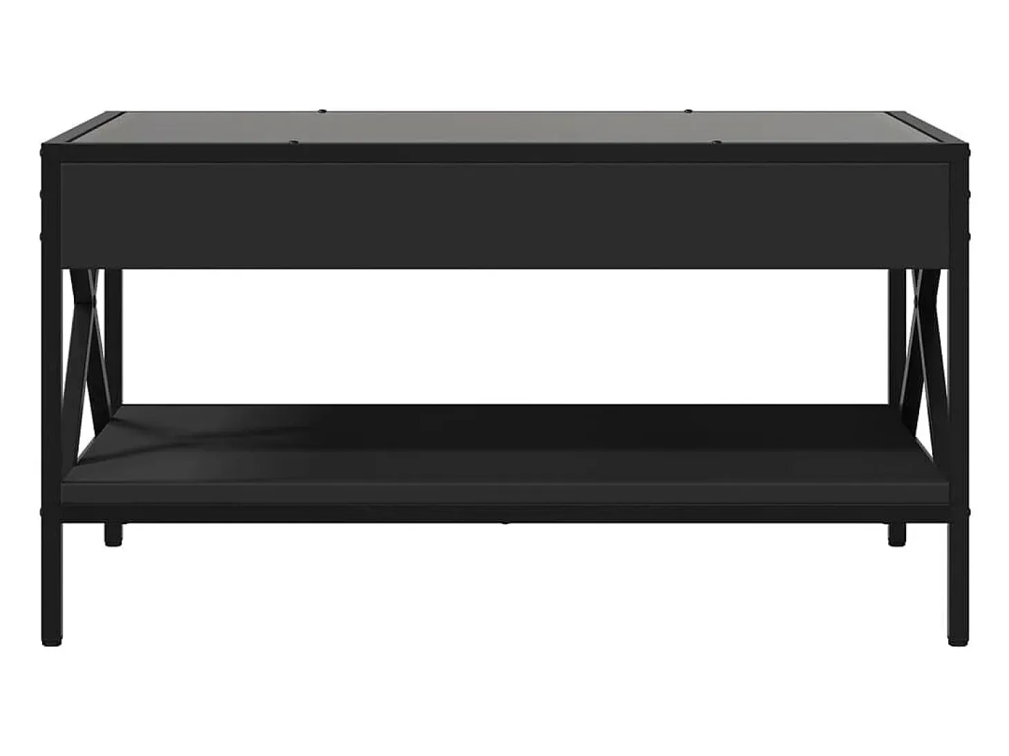 Mesa de centro con Infinity LED negro 70x50x38 cm