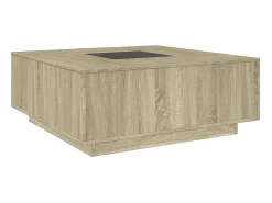Mesa de centro con Infinity LED roble Sonoma 100x100x40 cm