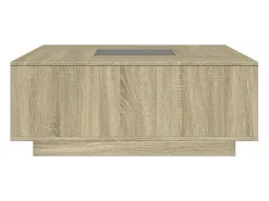 Mesa de centro con Infinity LED roble Sonoma 100x100x40 cm