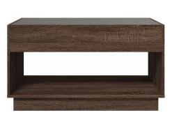 Mesa de centro con Infinity LED marrón roble 90x50x50 cm