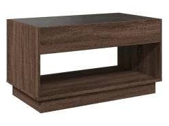 Mesa de centro con Infinity LED marrón roble 90x50x50 cm