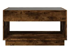 Mesa de centro con Infinity LED roble ahumado 90x50x50 cm