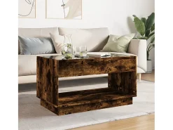 Mesa de centro con Infinity LED roble ahumado 90x50x50 cm