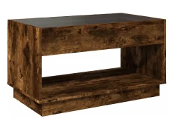 Mesa de centro con Infinity LED roble ahumado 90x50x50 cm