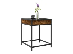 Mesa de centro con Infinity LED roble ahumado 40x40x51 cm