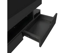 Mesa de centro con LED - acabado brillante - 4 cajones delanteros y traseros - Negro