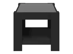 Mesa de centro con LED madera de ingeniería negro 73x53x45 cm