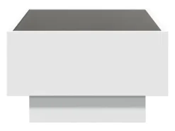 Mesa de centro con LED madera de ingeniería blanca 70x50x30 cm