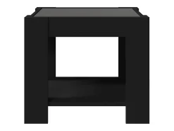 Mesa de centro con LED madera de ingeniería negro 53x53x45 cm