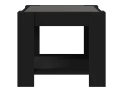 Mesa de centro con LED madera de ingeniería negro 53x53x45 cm