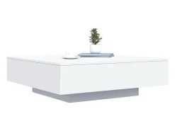 Mesa de centro con luces LED blanco 100x100x31 cm