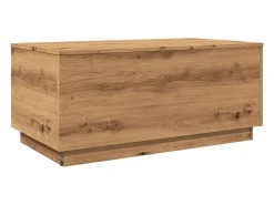Mesa de centro con luces LED roble artisan 90x50x40 cm