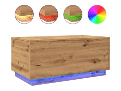 Mesa de centro con luces LED roble artisan 90x50x40 cm