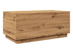 Mesa de centro con luces LED roble artisan 90x50x40 cm