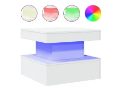 Mesa de centro con luces LED blanco 50x50x40 cm