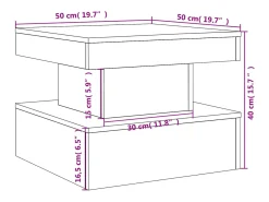 Mesa de centro con luces LED negro 50x50x40 cm