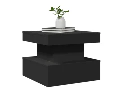 Mesa de centro con luces LED negro 50x50x40 cm