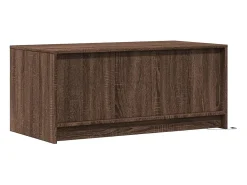 Mesa de centro con luces LED madera de ingeniería marrón roble
