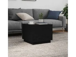 Mesa de centro con luces LED roble negro 50x50x40 cm