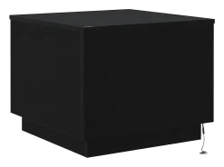 Mesa de centro con luces LED roble negro 50x50x40 cm