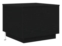 Mesa de centro con luces LED roble negro 50x50x40 cm