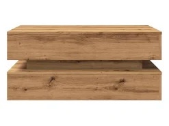 Mesa de centro con luces LED, roble artesanal, 90x50x40 cm