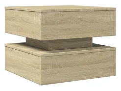 Mesa de centro con luces LED roble Sonoma 50x50x40 cm