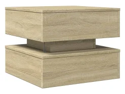 Mesa de centro con luces LED roble Sonoma 50x50x40 cm