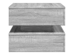 Mesa de centro con luces LED gris Sonoma 50x50x40 cm