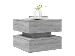 Mesa de centro con luces LED gris Sonoma 50x50x40 cm