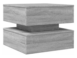 Mesa de centro con luces LED gris Sonoma 50x50x40 cm