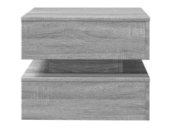 Mesa de centro con luces LED gris Sonoma 50x50x40 cm