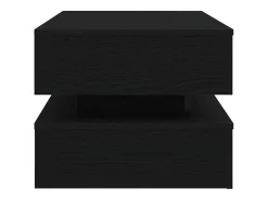 Mesa de centro con luces LED roble negro 90x50x40 cm