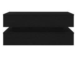 Mesa de centro con luces LED roble negro 90x50x40 cm