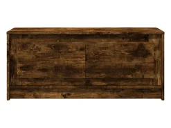 Mesa de centro con luces LED madera de ingeniería roble ahumado