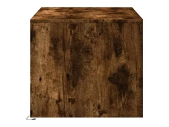 Mesa de centro con luces LED madera de ingeniería roble ahumado