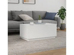 Mesa de centro con luces LED blanco 90x50x40 cm