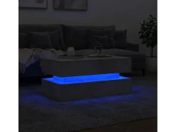 Mesa de centro con luces LED gris hormigón 90x50x40 cm