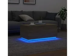Mesa de centro con luces LED roble Sonoma 90x50x40 cm