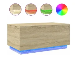 Mesa de centro con luces LED roble Sonoma 90x50x40 cm