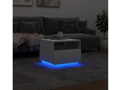 Mesa de centro con luces LED blanco 50x49x40 cm