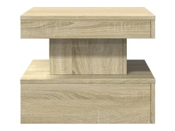 Mesa de centro con luces LED roble Sonoma 50x50x40 cm