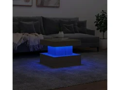 Mesa de centro con luces LED roble Sonoma 50x50x40 cm