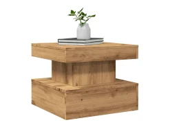 Mesa de centro con luces LED roble artisian 50x50x40 cm