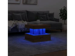 Mesa de centro con luces LED roble artisian 50x50x40 cm