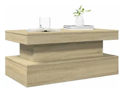 Mesa de centro con luces LED roble Sonoma 90x50x40 cm