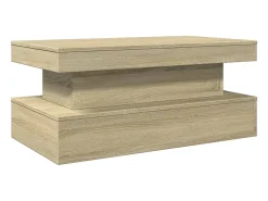 Mesa de centro con luces LED roble Sonoma 90x50x40 cm